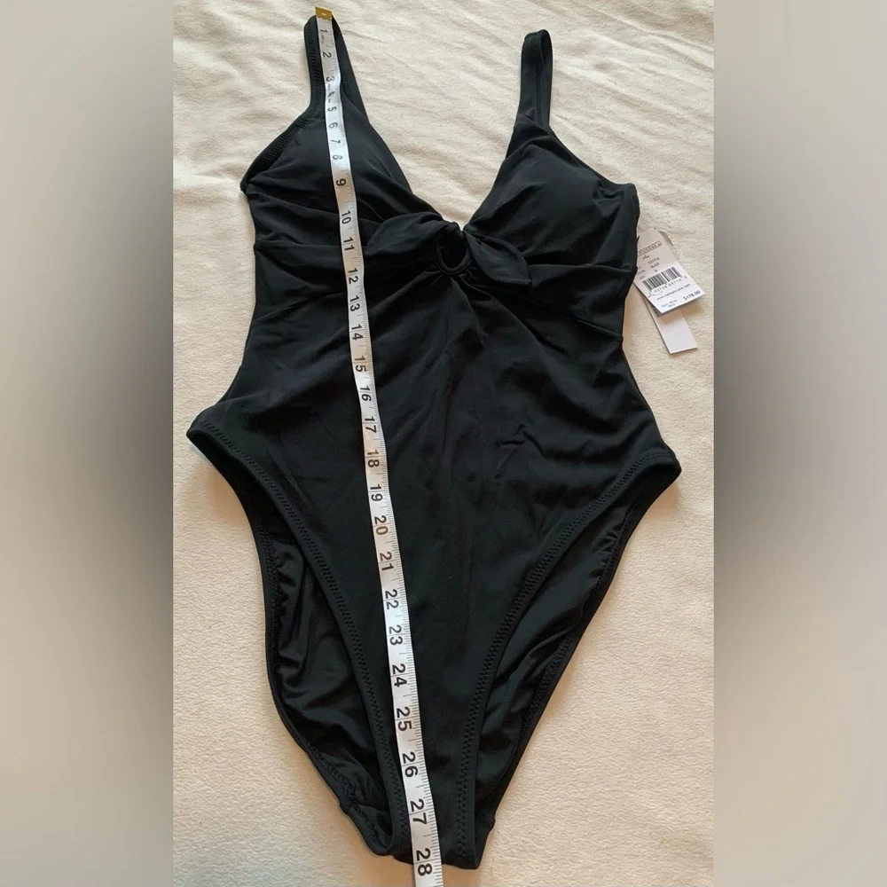 NWT Robin Piccone Black Ava Knot One Piece Swimsuit size 10
